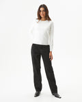 Women's Stone Embellished Crew Neck Sweater in Viscose-Polyamide Blend, Majestic - 3