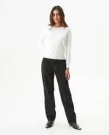 Women's Stone Embellished Crew Neck Sweater in Viscose-Polyamide Blend, Majestic - 3