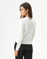 Women's Stone Embellished Crew Neck Sweater in Viscose-Polyamide Blend, Majestic - 5