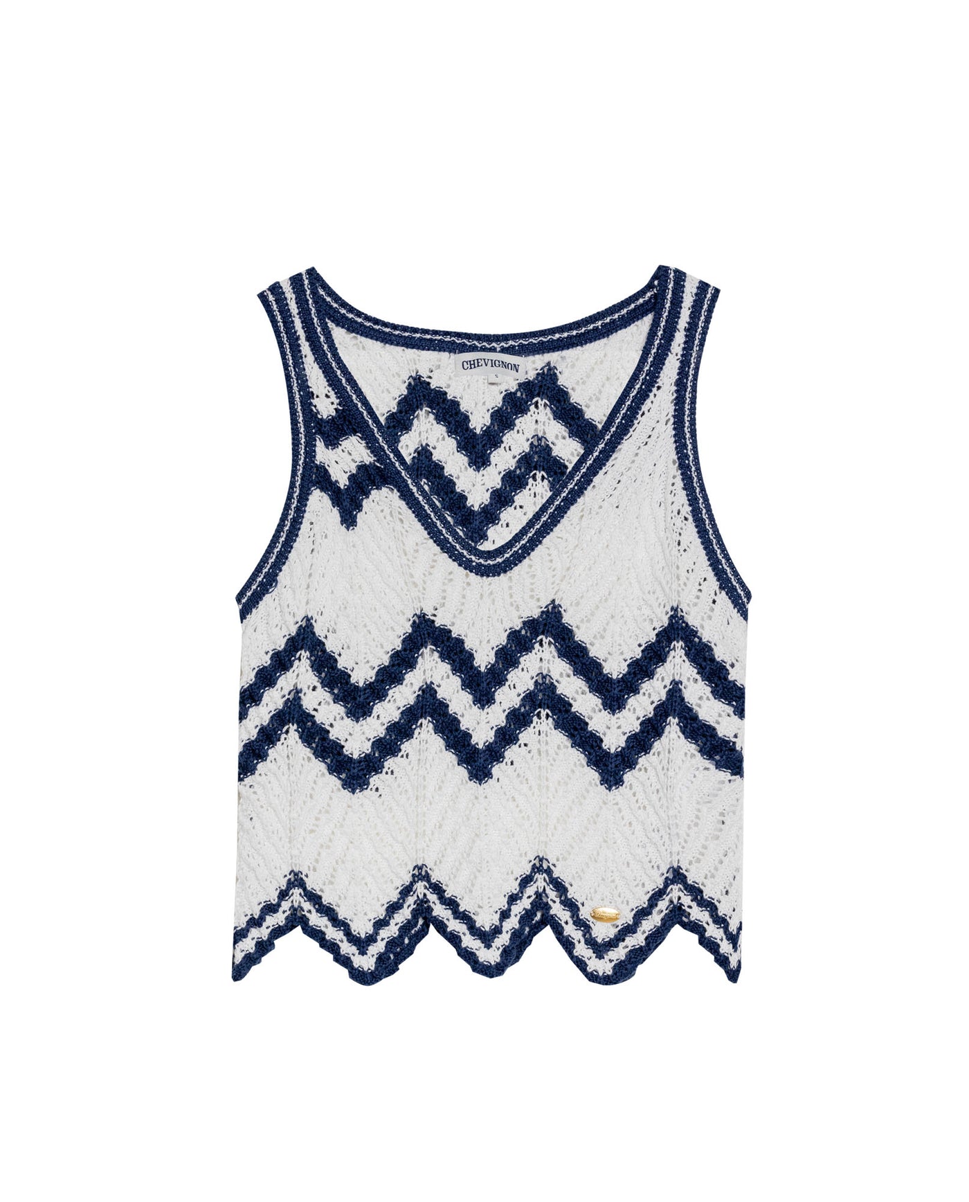 Women's Artisanal Crochet 2-Piece Set Knit Top in Polyester-Cotton Blend, Moonlight - 1