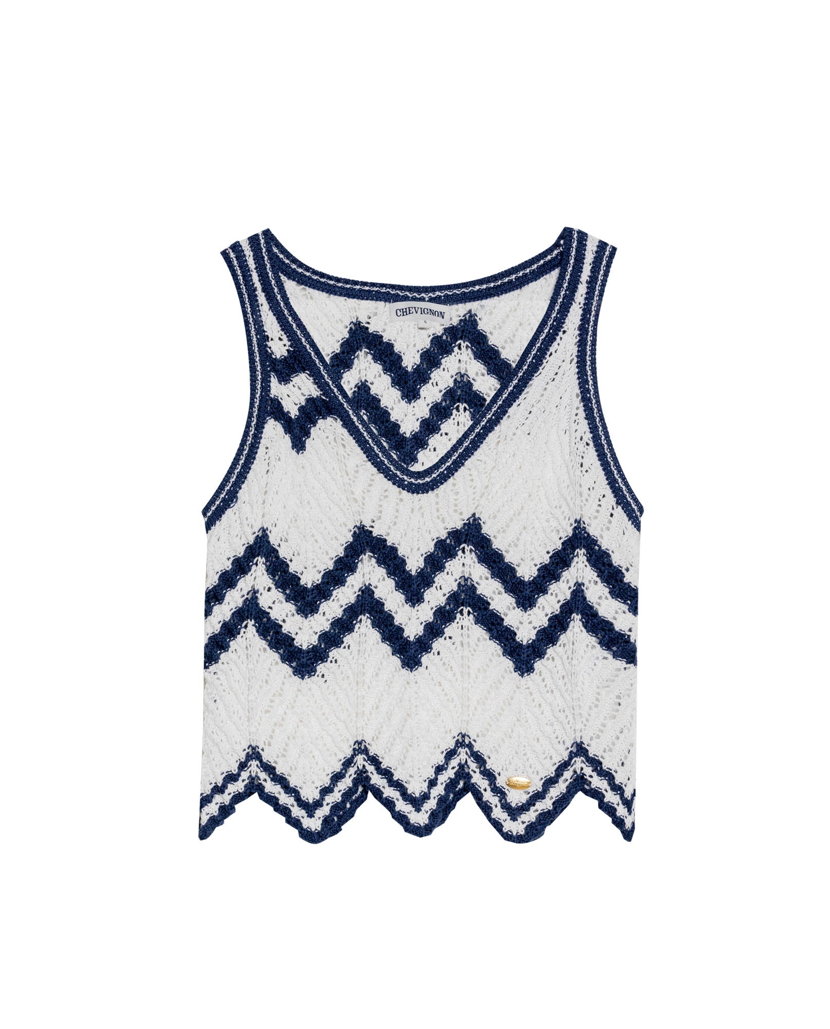 Women's Artisanal Crochet 2-Piece Set Knit Top in Polyester-Cotton Blend, Moonlight - 1