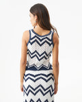 Women's Artisanal Crochet 2-Piece Set Knit Top in Polyester-Cotton Blend, Moonlight - 5