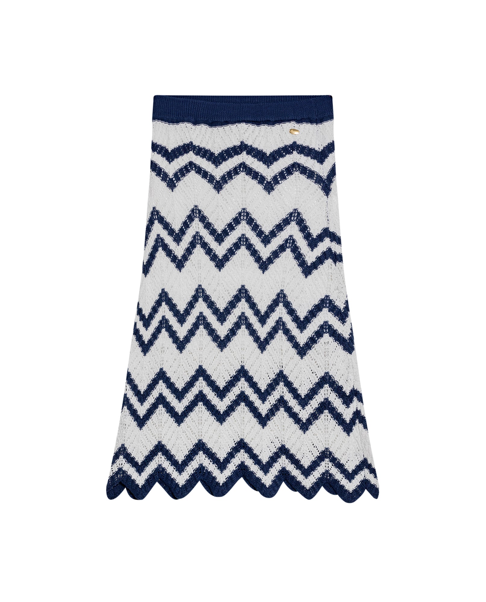 Women's Artisanal Crochet 2-Piece Set Midi Skirt in Polyester-Cotton Blend, Twilight - 1