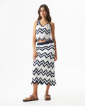 Women's Artisanal Crochet 2-Piece Set Midi Skirt in Polyester-Cotton Blend, Twilight - 3