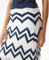 Women's Artisanal Crochet 2-Piece Set Midi Skirt in Polyester-Cotton Blend, Twilight - 4