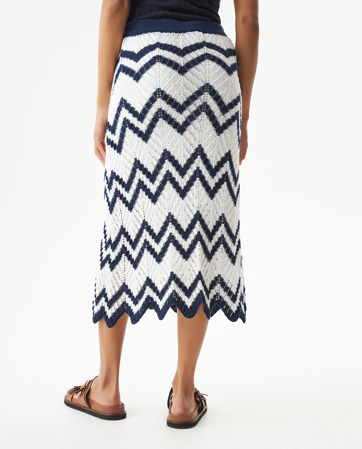 Women's Artisanal Crochet 2-Piece Set Midi Skirt in Polyester-Cotton Blend, Twilight - 5