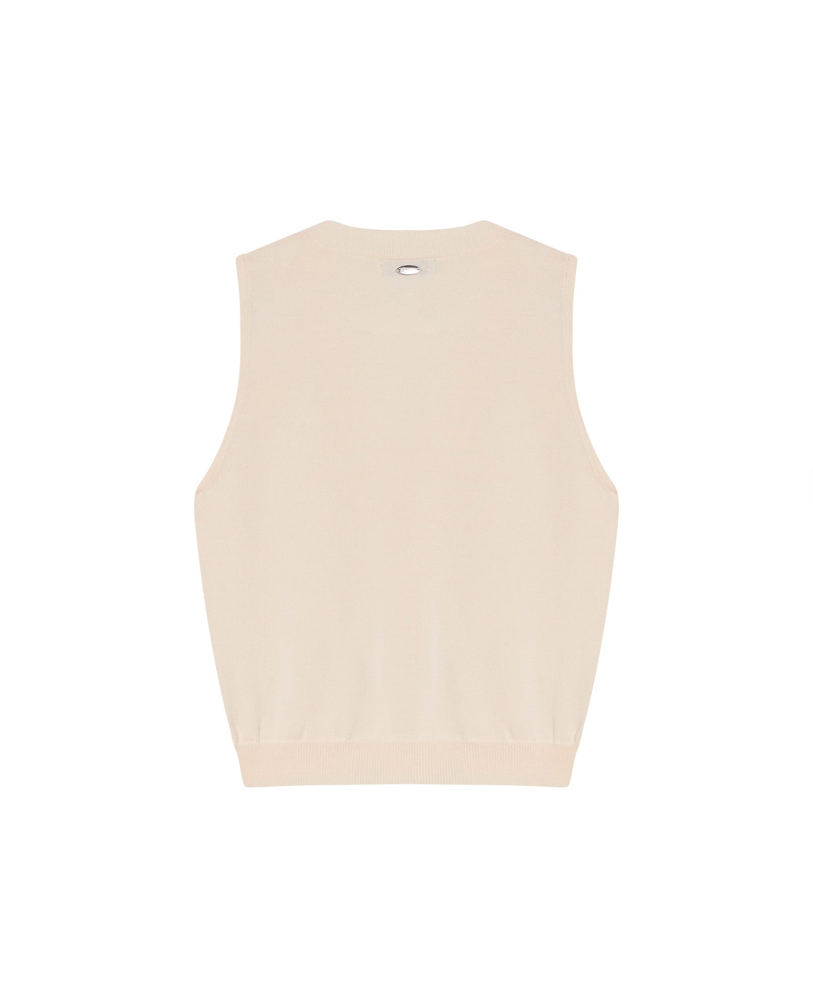 Women's Metal Stud Boho Perforated Knit Vest in Viscose-Polyamide Blend - 5