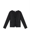 Women's Silver Thread Bow Detail Cardigan in Viscose-Polyester Blend - 1