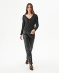 Women's Silver Thread Bow Detail Cardigan in Viscose-Polyester Blend - 3
