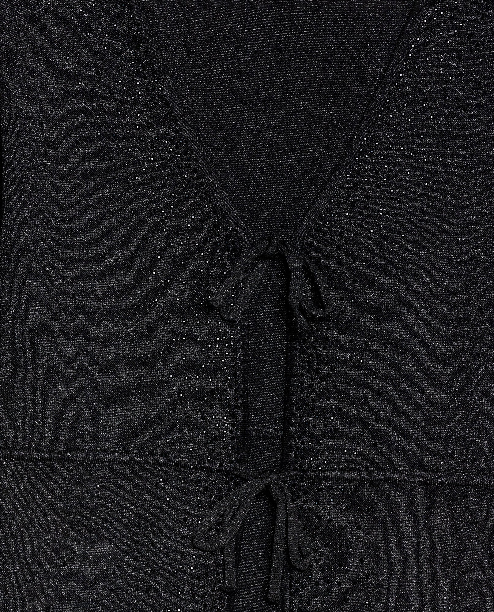 Women's Silver Thread Bow Detail Cardigan in Viscose-Polyester Blend - 7