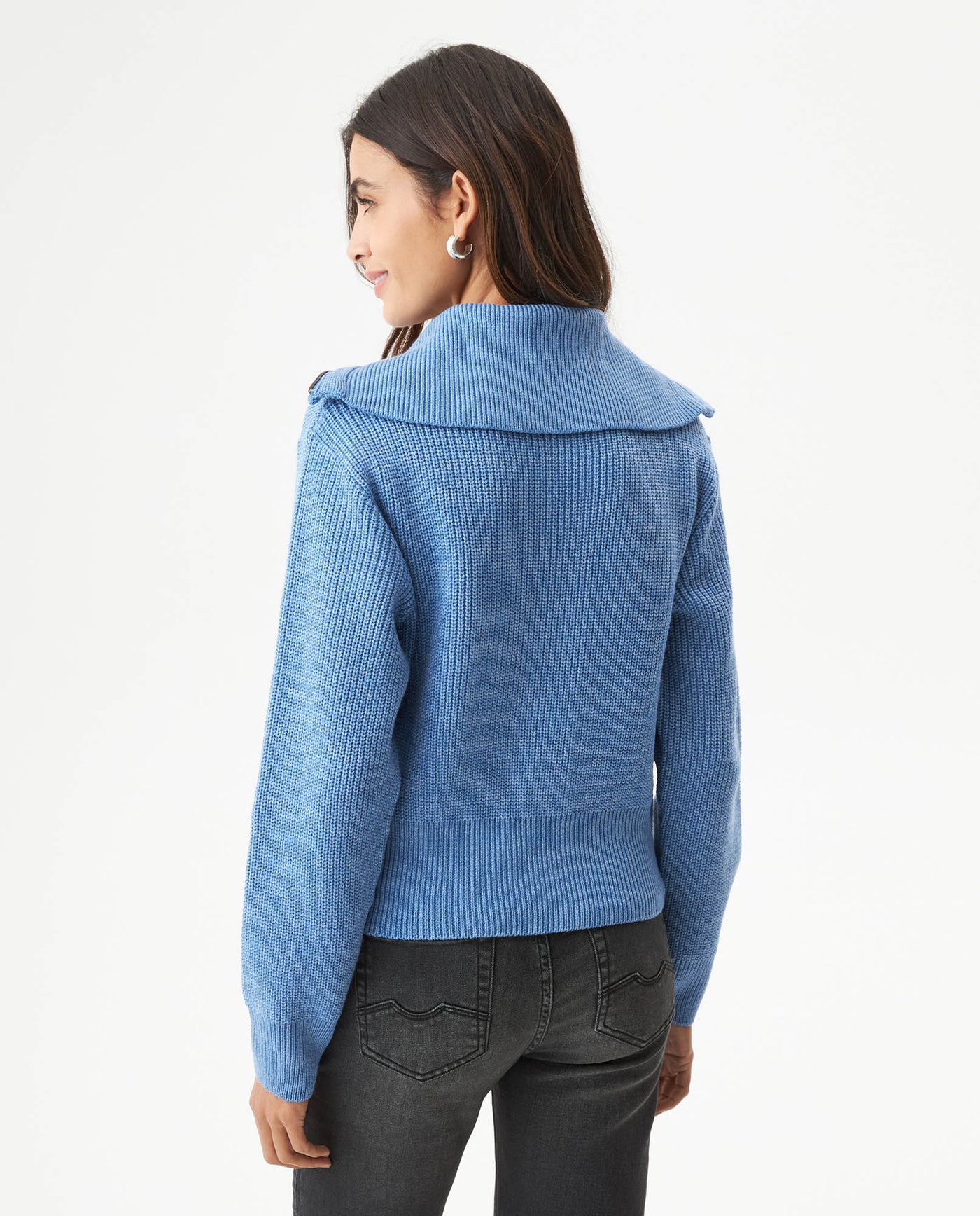 Women's English Stitch Bomber Jacket in Acrylic-Viscose Blend - 5