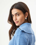 Women's English Stitch Bomber Jacket in Acrylic-Viscose Blend - 6