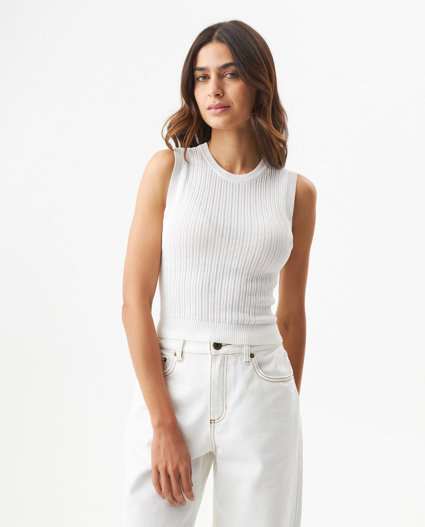 Women's Perforated Lightweight Knit Top, Windward - 2