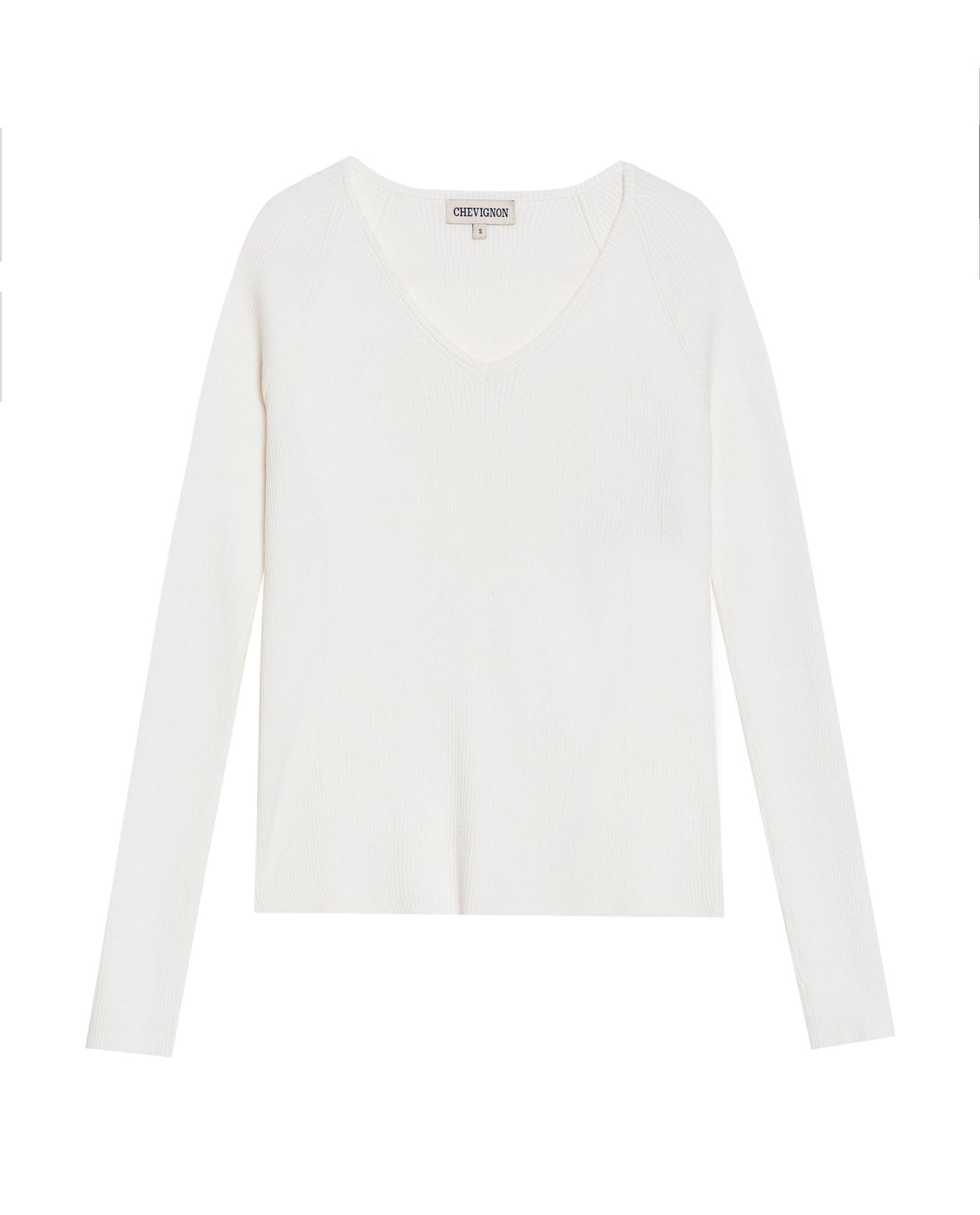 Women's Long Sleeve Heart-Shape V-Neck Knit Top, Compass - 1