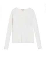 Women's Long Sleeve Heart-Shape V-Neck Knit Top, Compass - 1