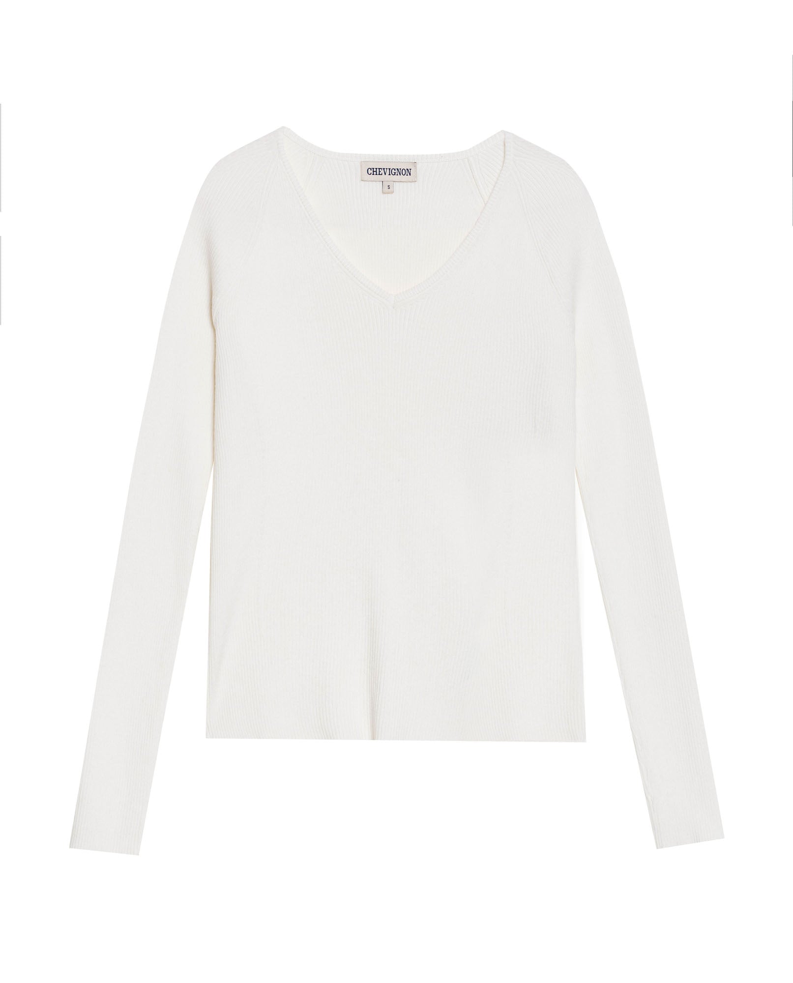 Women's Long Sleeve Heart-Shape V-Neck Knit Top, Compass - 1