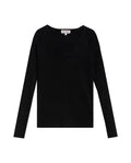 Women's Long Sleeve Heart-Shape V-Neck Knit Top, Compass - 1