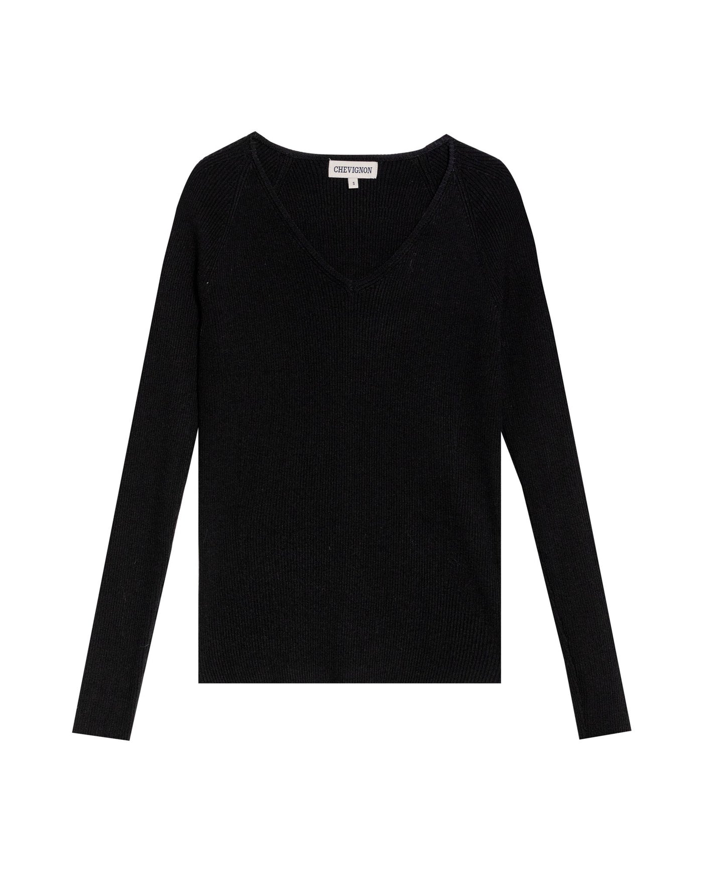 Women's Long Sleeve Heart-Shape V-Neck Knit Top, Compass - 1
