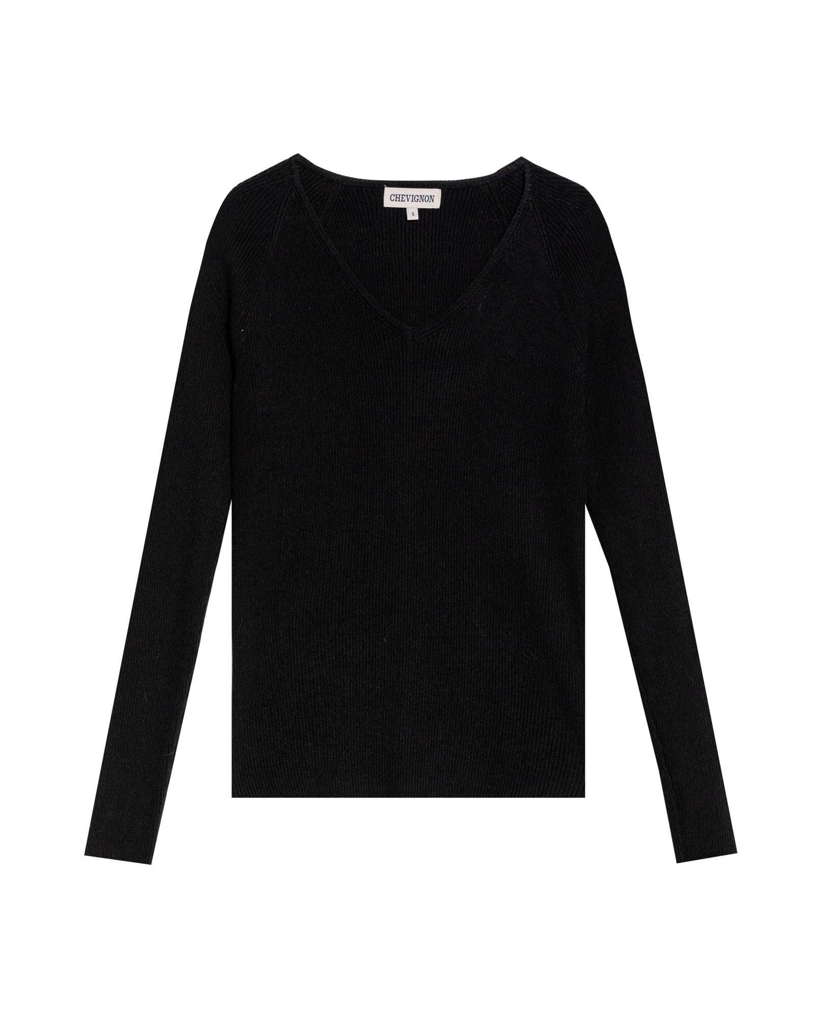 Women's Long Sleeve Heart-Shape V-Neck Knit Top, Compass - 1