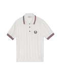 Women's Racing Contrast Knit Polo in Acrylic-Modal Blend - 1
