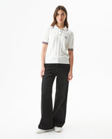 Women's Racing Contrast Knit Polo in Acrylic-Modal Blend - 3