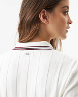 Women's Racing Contrast Knit Polo in Acrylic-Modal Blend - 6