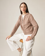 Women´s Knit Hoodie Jacket - Beige 63_799H002_BEI151216_0
