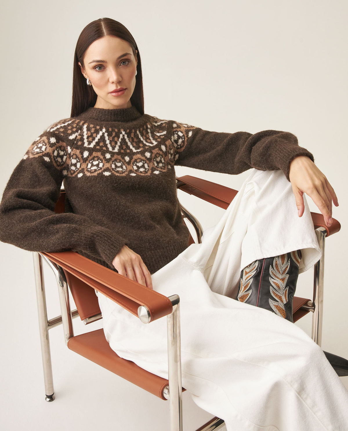 Women´s Fair Isle Sweater - Brown 63_799H003_CAF161334_0