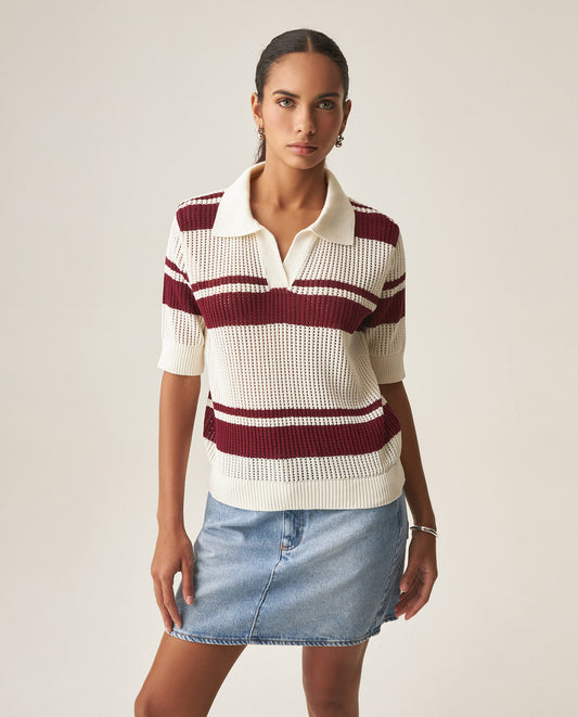 Women´s Polo Knit Top - Raw 63_799H900_CRU110103_3