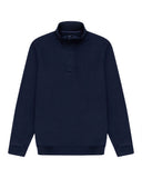 HIGH NECK ZIPPER SWEATER IN NAVY