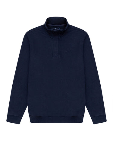 HIGH NECK ZIPPER SWEATER IN NAVY