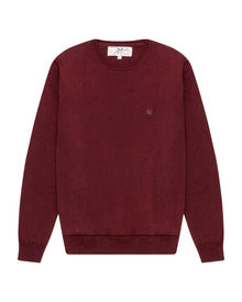 LAMBSWOOL MERINO SWEATER IN BURGUNDY