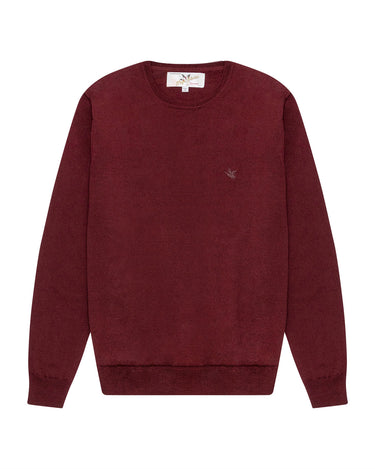 LAMBSWOOL MERINO SWEATER IN BURGUNDY