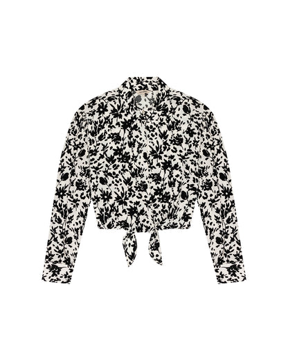 FRONT KNOTTED FLOWER SHIRT
