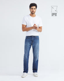 RELAXED FIT HIGH-RISE JEANS IN MEDIUM WASH RL009