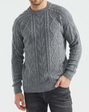 PULL EN TRICOT torsadé GRIS