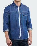 CLASSIC FIT DENIM WORK SHIRT IN BLUE