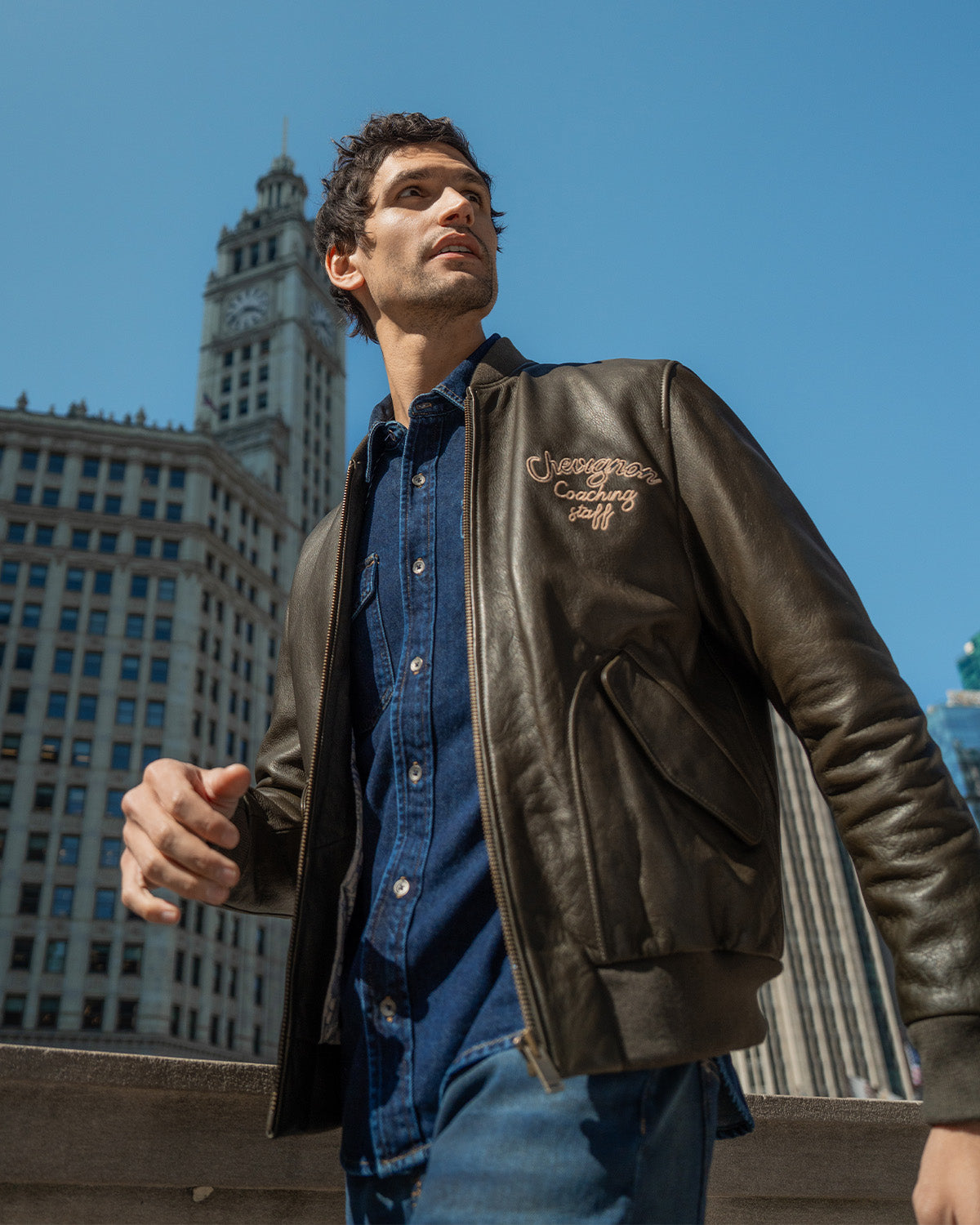 EXCLUSIVE ATLANTA LEATHER JACKET IN GREEN