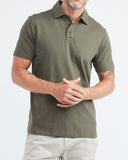 POLO SLIM EN JERSEY VERT ARMÉE