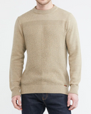 PULL À COL ROND EN MAILLE BEIGE