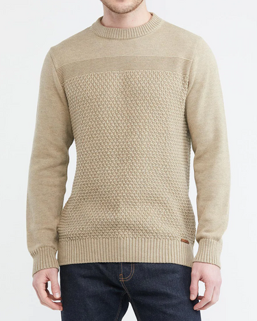 CREWNECK KNIT SWEATER IN BEIGE