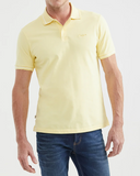 SLIM FIT WHITE STRIPED COLLAR POLO IN YELLOW