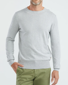 COTTON KNIT CREWNECK SWEATER IN GRAY