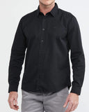 COTTON TWILL SHIRT IN BLACK