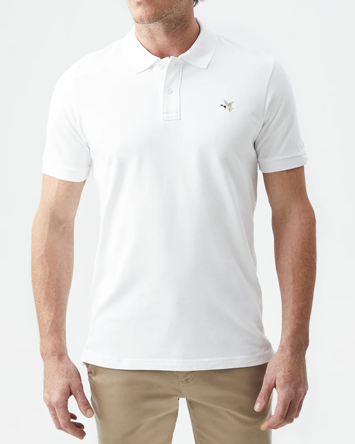SLIM FIT COTTON ICONIC POLO IN WHITE