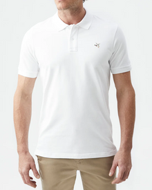 SLIM FIT COTTON ICONIC POLO IN WHITE