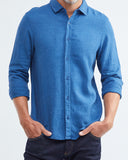 CHEMISE EN LIN COUPE SLIM BLEU