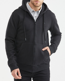 BLACK ZIP-UP HOODIE