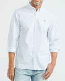 WHITE STRIPED COTTON OXFORD SHIRT