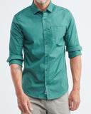 CHEMISE À POCHE COUPE SLIM EN VERT